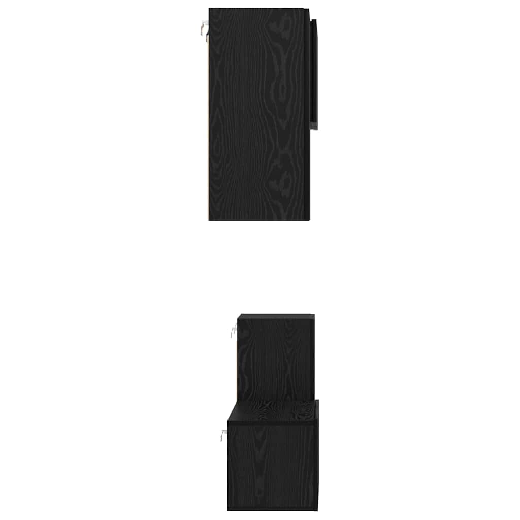 Set mobile TV Montaggio a parete Rovere Nero Legno multistrato