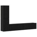 Mobile TV da Parete 2 pcs Rovere Nero Legno multistrato