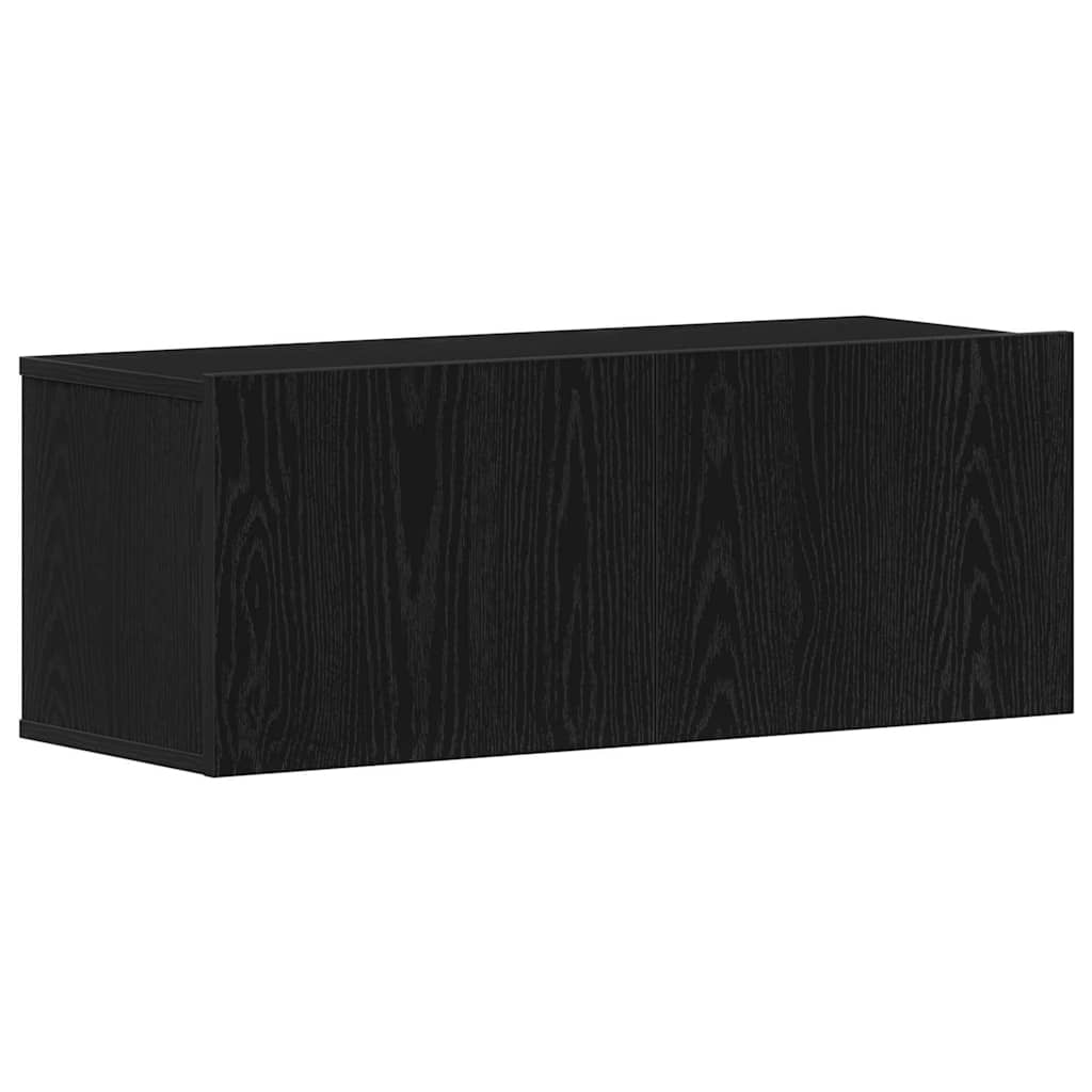 Mobile TV da Parete 2 pcs Rovere Nero Legno multistrato