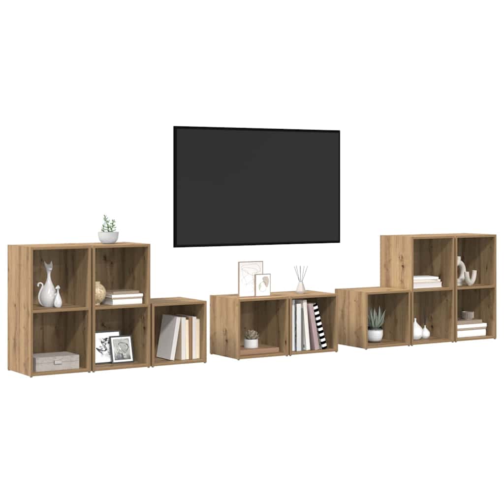 Set di mobili TV 8 pcs Rovere artigianale Legno multistrato