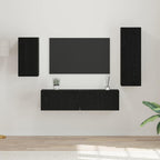 Set mobile TV 4 pcs Rovere Nero Legno multistrato