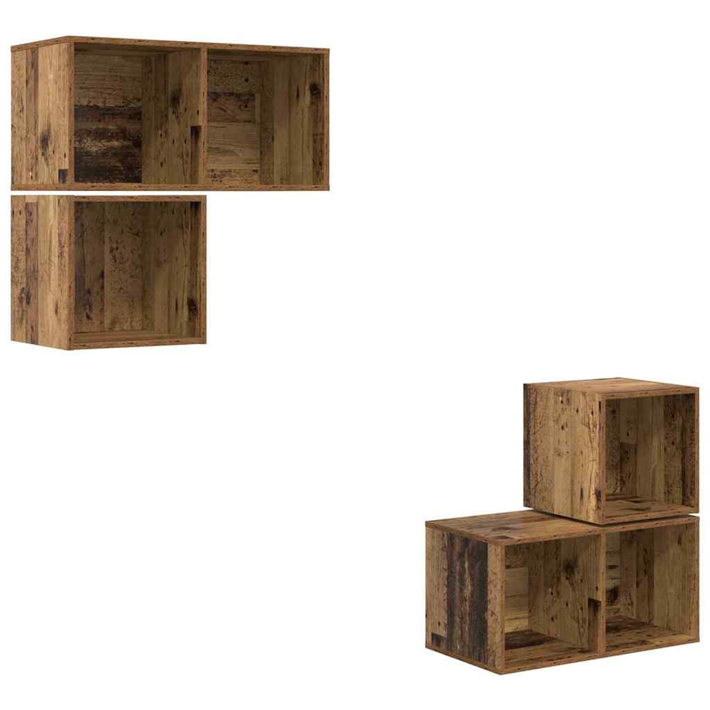 Set mobile TV 4 pcs Legno vecchio Legno multistrato