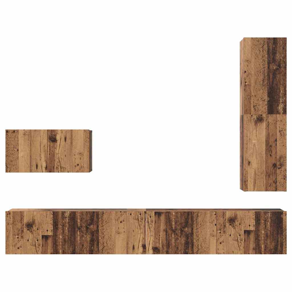 Set mobile TV 4 pcs Legno vecchio Legno multistrato