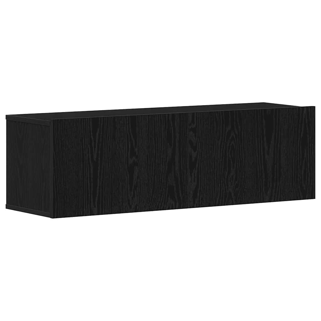 Set mobile TV con cassetto 4 pcs Rovere Nero Legno multistrato