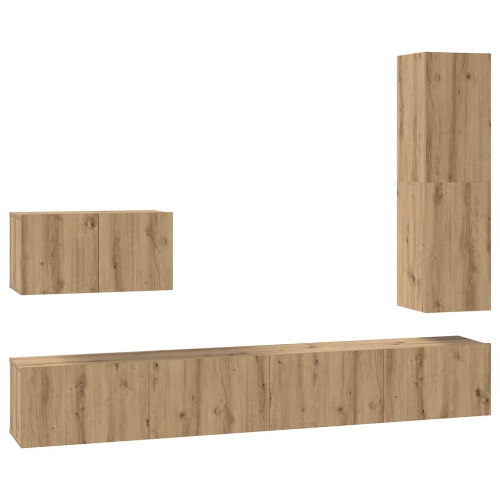 Set mobile TV 4 pcs Rovere artigianale Legno multistrato