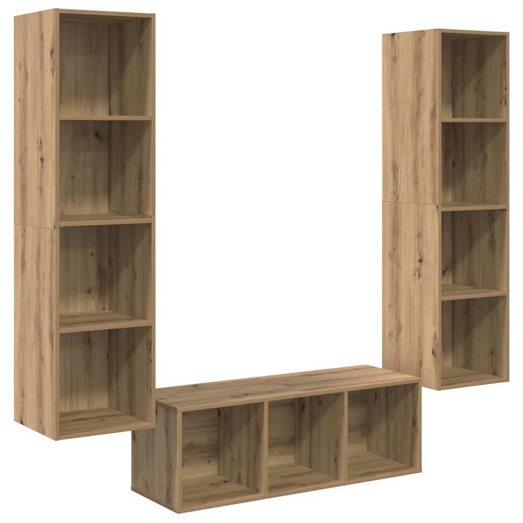 Set mobile TV 3 pcs Rovere artigianale Legno multistrato