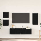 Set mobile TV 5 pcs Rovere Nero Legno multistrato