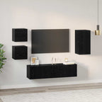 Set mobile TV 5 pcs Rovere Nero Legno multistrato
