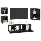 Set mobile TV 5 pcs Rovere Nero Legno multistrato