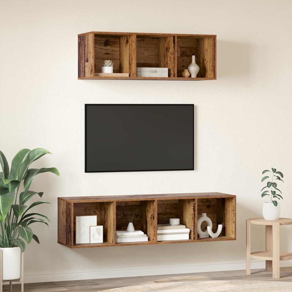 Set mobile TV 2 pcs Legno vecchio Legno multistrato