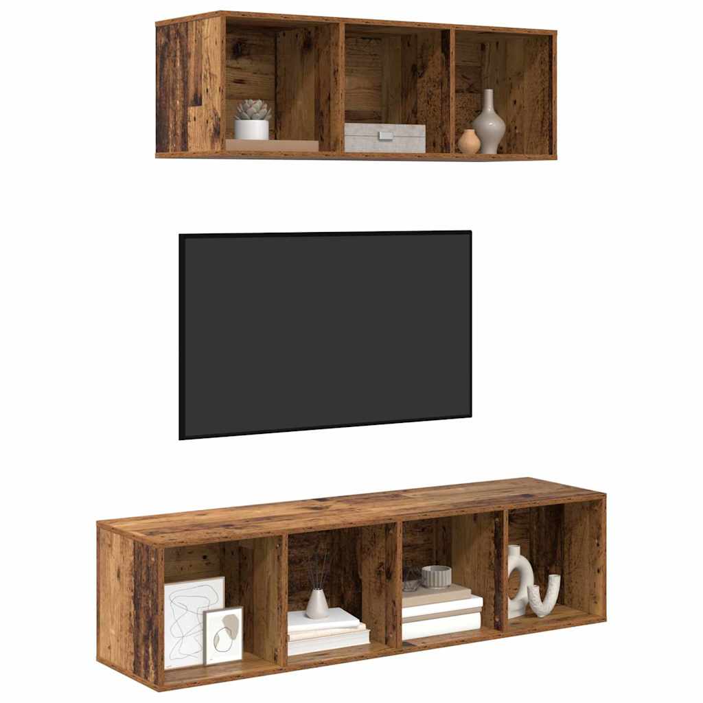 Set mobile TV 2 pcs Legno vecchio Legno multistrato