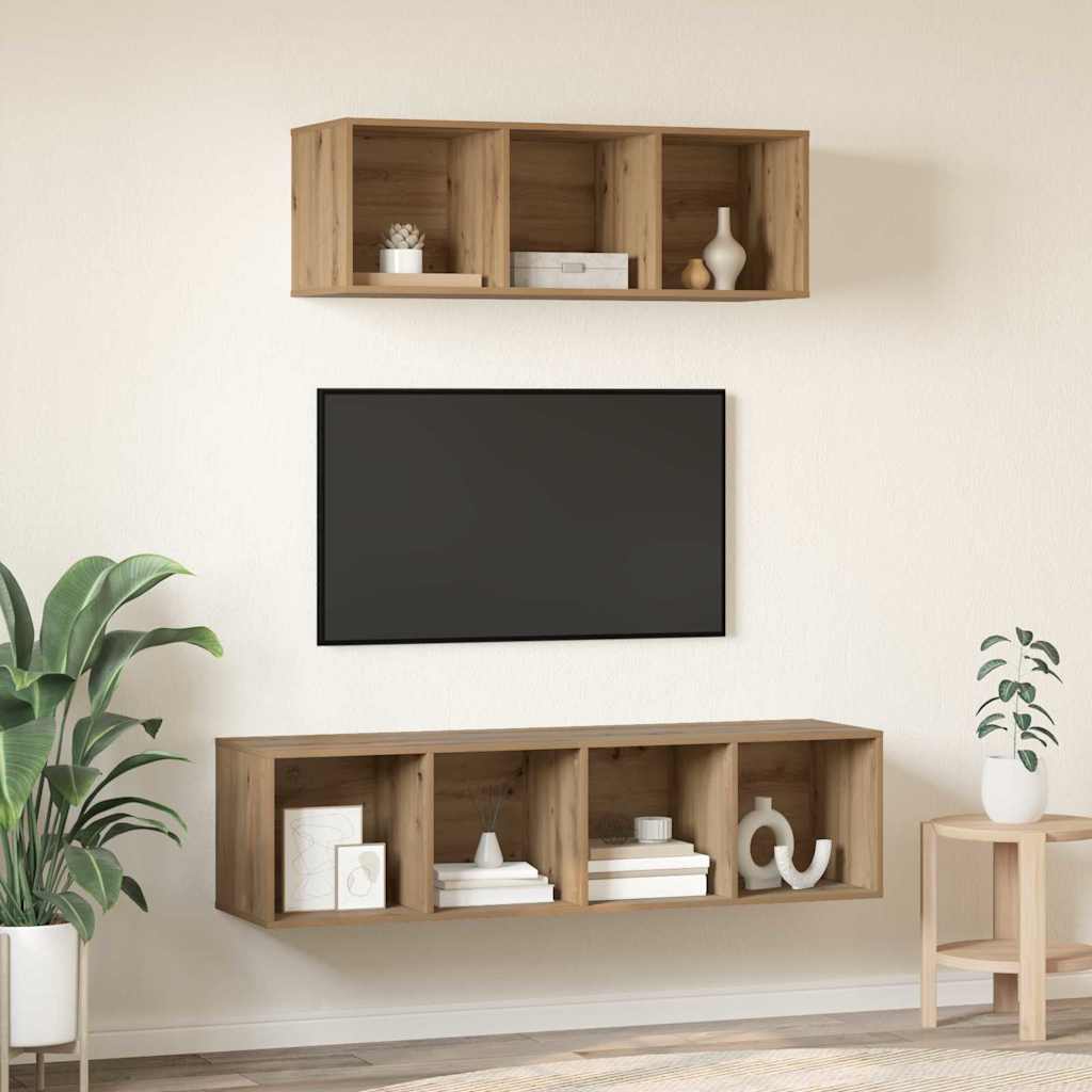 Set mobile TV 2 pcs Rovere artigianale Legno multistrato