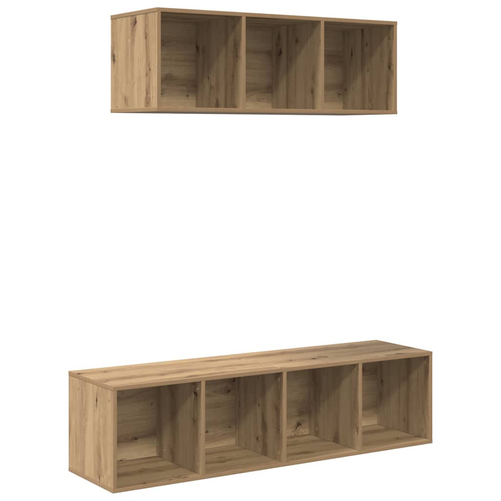 Set mobile TV 2 pcs Rovere artigianale Legno multistrato