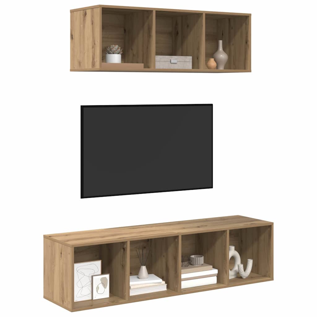 Set mobile TV 2 pcs Rovere artigianale Legno multistrato
