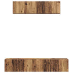 Set mobile TV 4 pcs Legno vecchio Legno multistrato