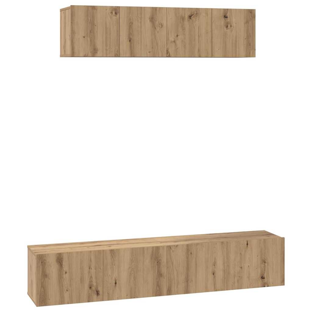 Set mobile TV 4 pcs Rovere artigianale Legno multistrato