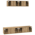 Set mobile TV 4 pcs Rovere artigianale Legno multistrato