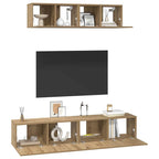 Set mobile TV 4 pcs Rovere artigianale Legno multistrato