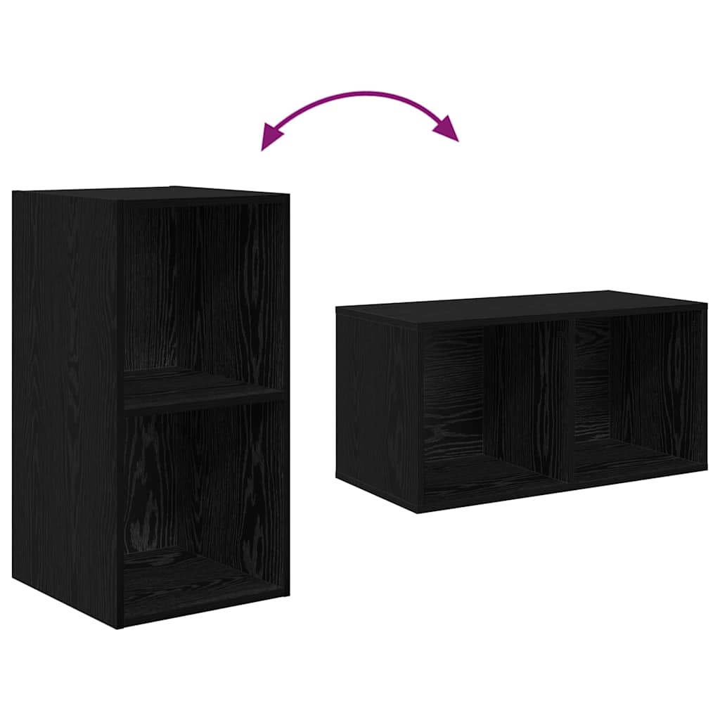 Set mobile TV Rovere Nero 37 x 37 x 107 cm Legno multistrato