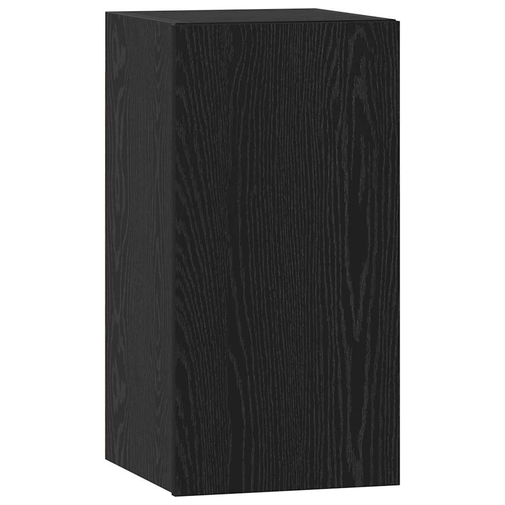 Set mobile TV Montaggio a parete Rovere Nero Legno multistrato
