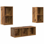 Set mobile TV 3 pcs Legno vecchio Legno multistrato