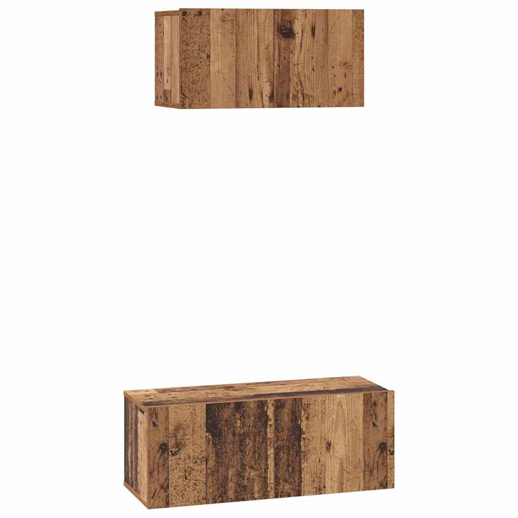 Set mobile TV 2 pcs Legno vecchio Legno multistrato