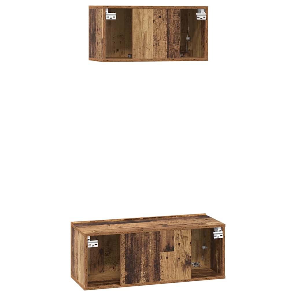 Set mobile TV 2 pcs Legno vecchio Legno multistrato