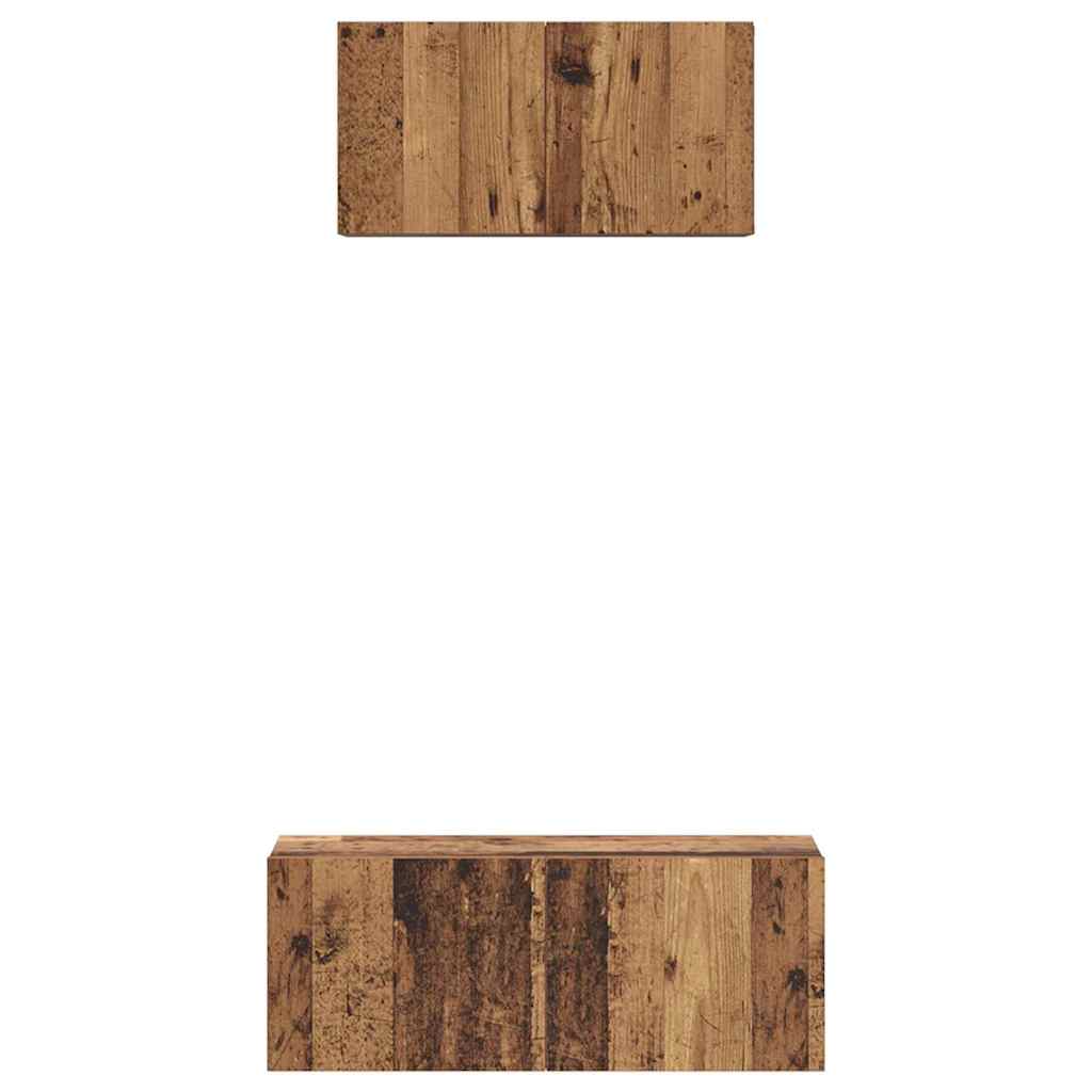 Set mobile TV 2 pcs Legno vecchio Legno multistrato