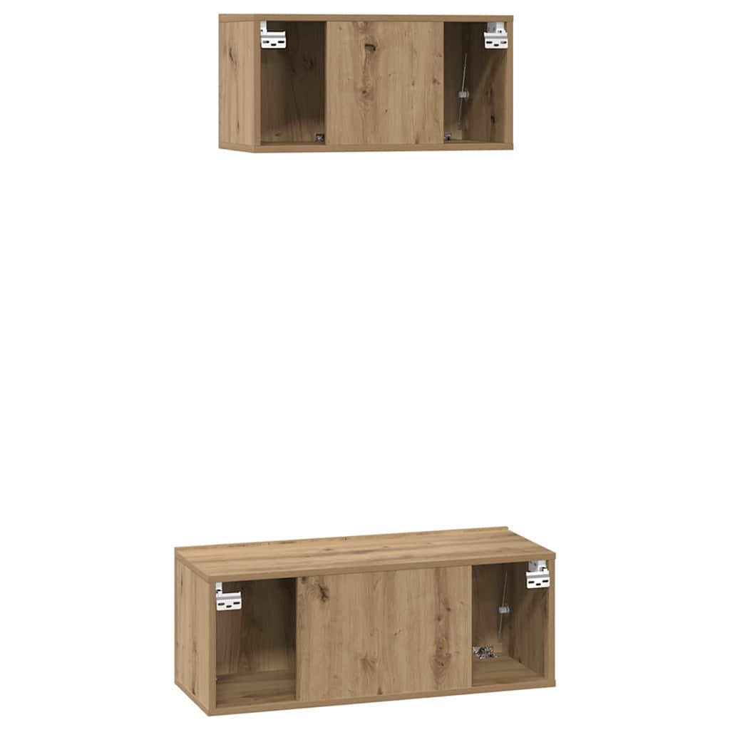 Set mobile TV 2 pcs Rovere artigianale Legno multistrato