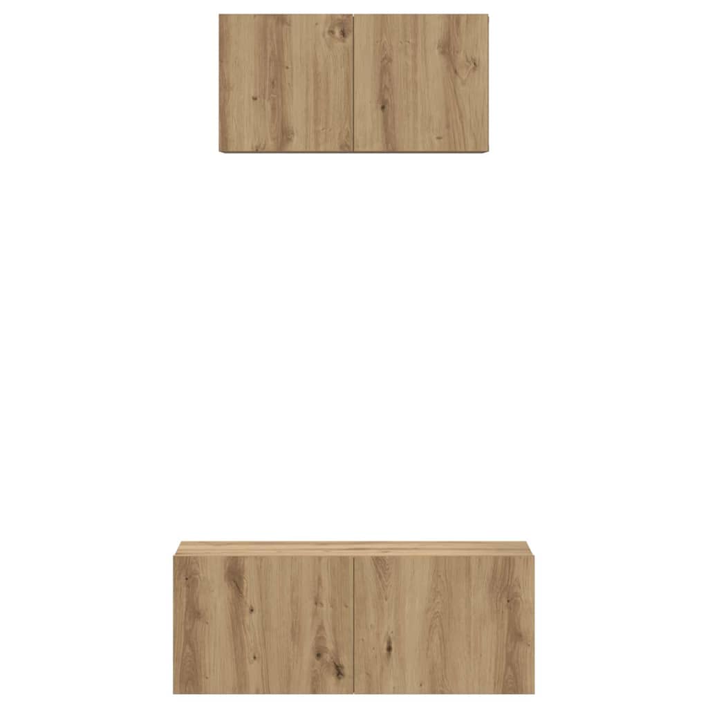Set mobile TV 2 pcs Rovere artigianale Legno multistrato