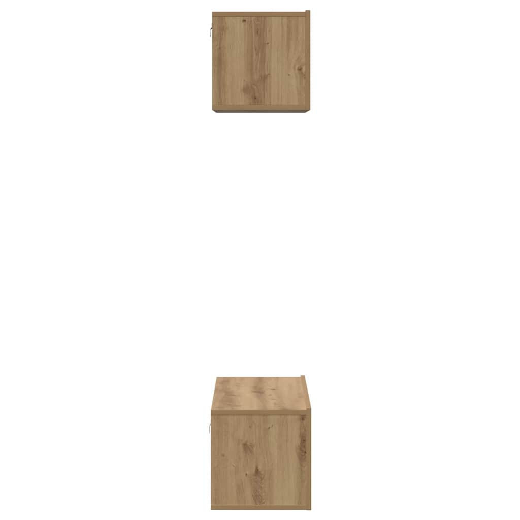 Set mobile TV 2 pcs Rovere artigianale Legno multistrato