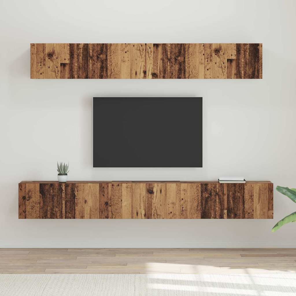 Set mobile TV 5 pcs Legno vecchio Legno multistrato