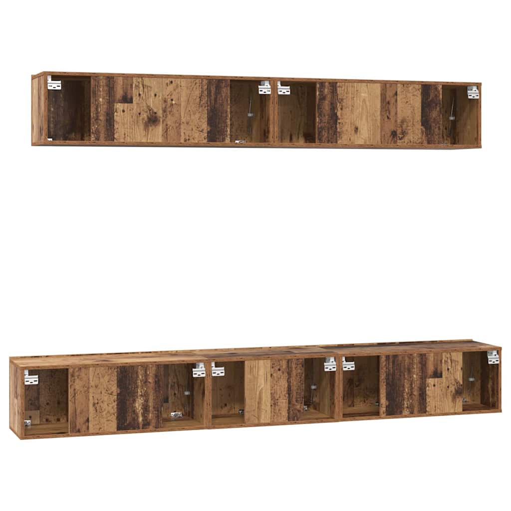 Set mobile TV 5 pcs Legno vecchio Legno multistrato