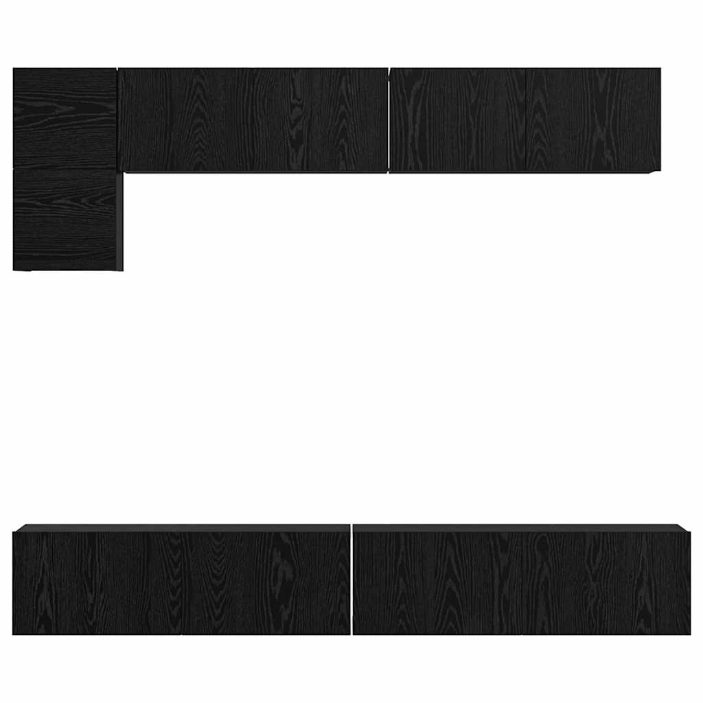 Set mobile TV 5 pcs Rovere Nero Legno multistrato