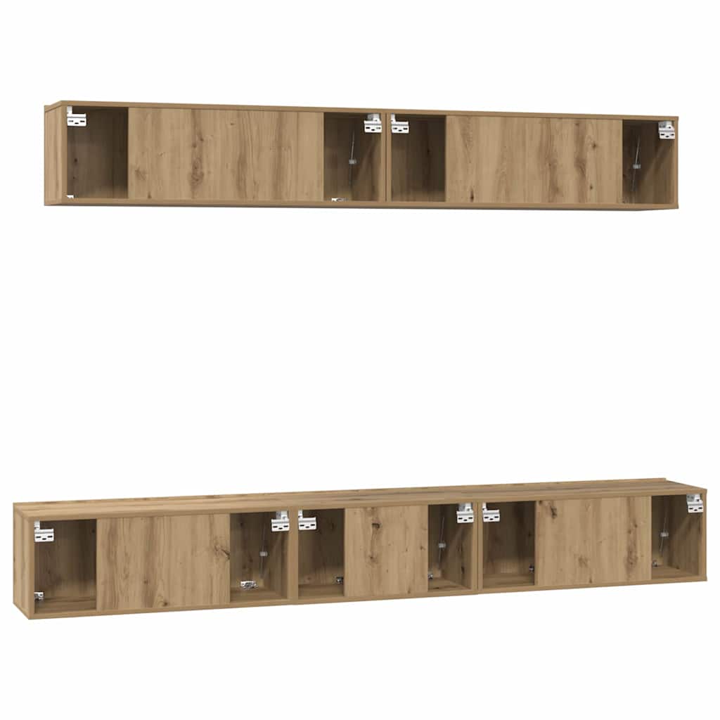 Set mobile TV 5 pcs Rovere artigianale Legno multistrato
