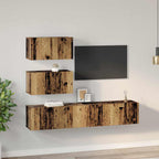 Set mobile TV 4 pcs Legno antico Legno ingegnerizzato