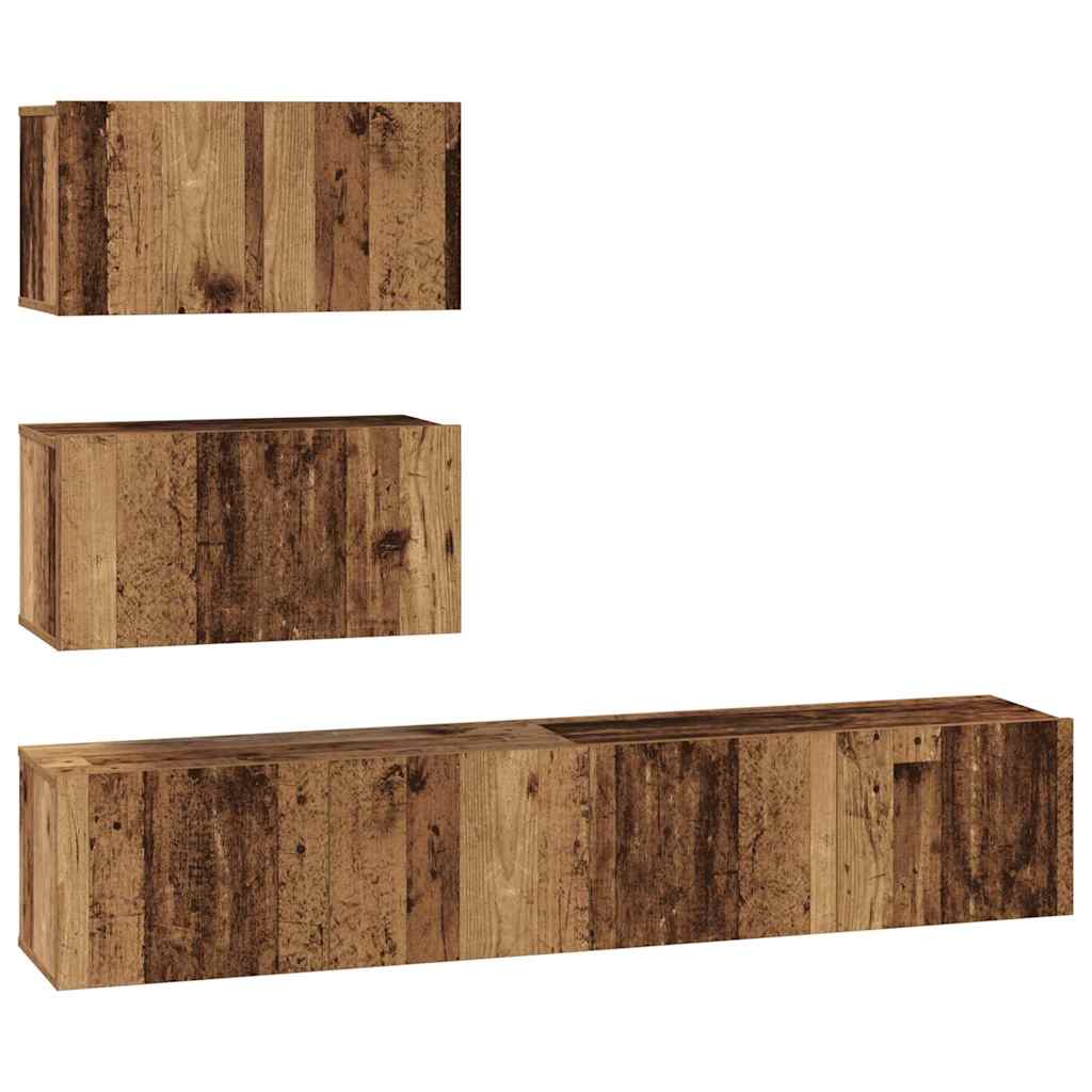Set mobile TV 4 pcs Legno antico Legno ingegnerizzato