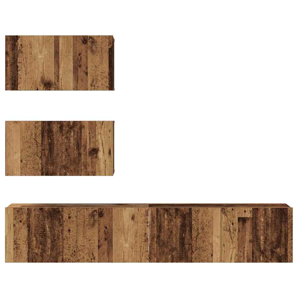 Set mobile TV 4 pcs Legno antico Legno ingegnerizzato