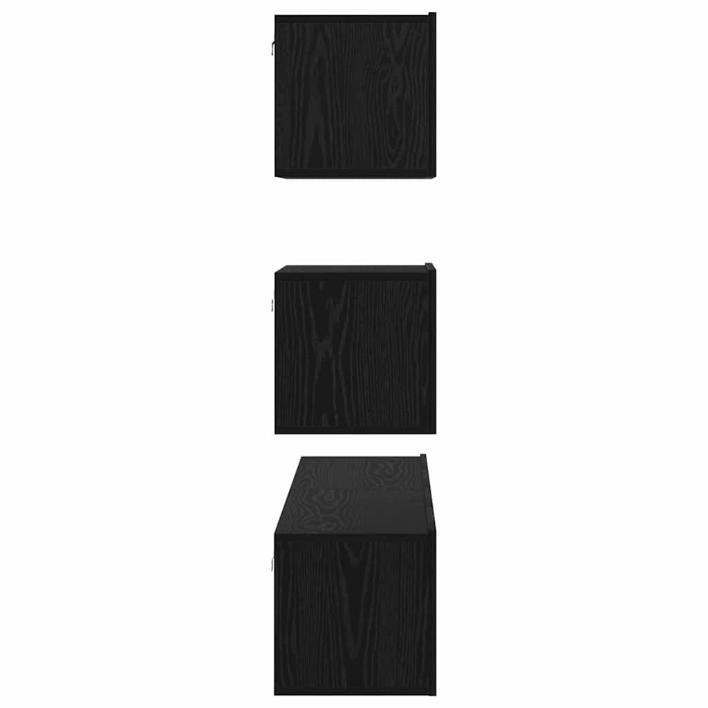 Set mobile TV 4 pcs Rovere Nero Legno ingegnerizzato