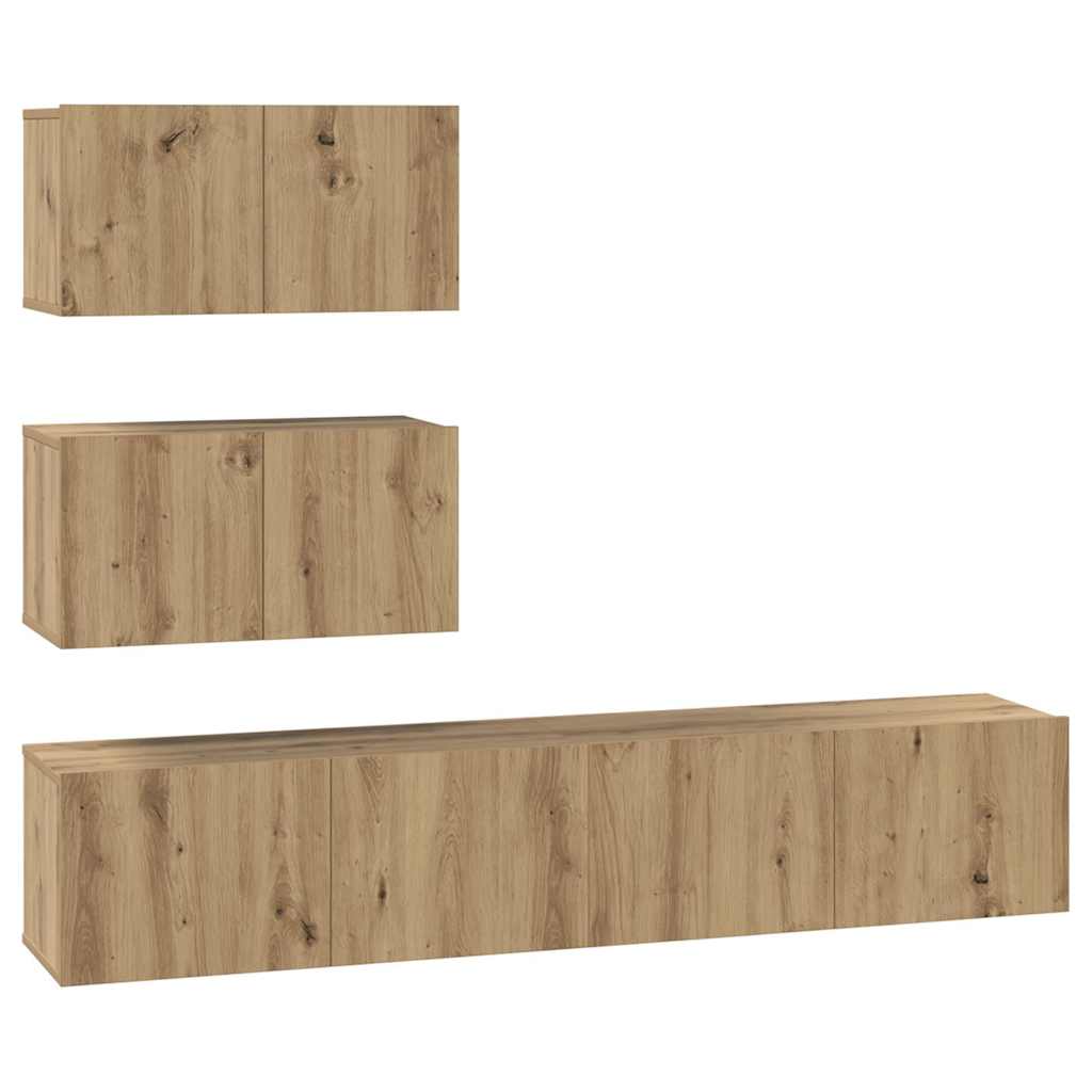 Set mobile TV 4 pcs Rovere Artigianale Legno ingegnerizzato