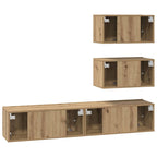 Set mobile TV 4 pcs Rovere Artigianale Legno ingegnerizzato