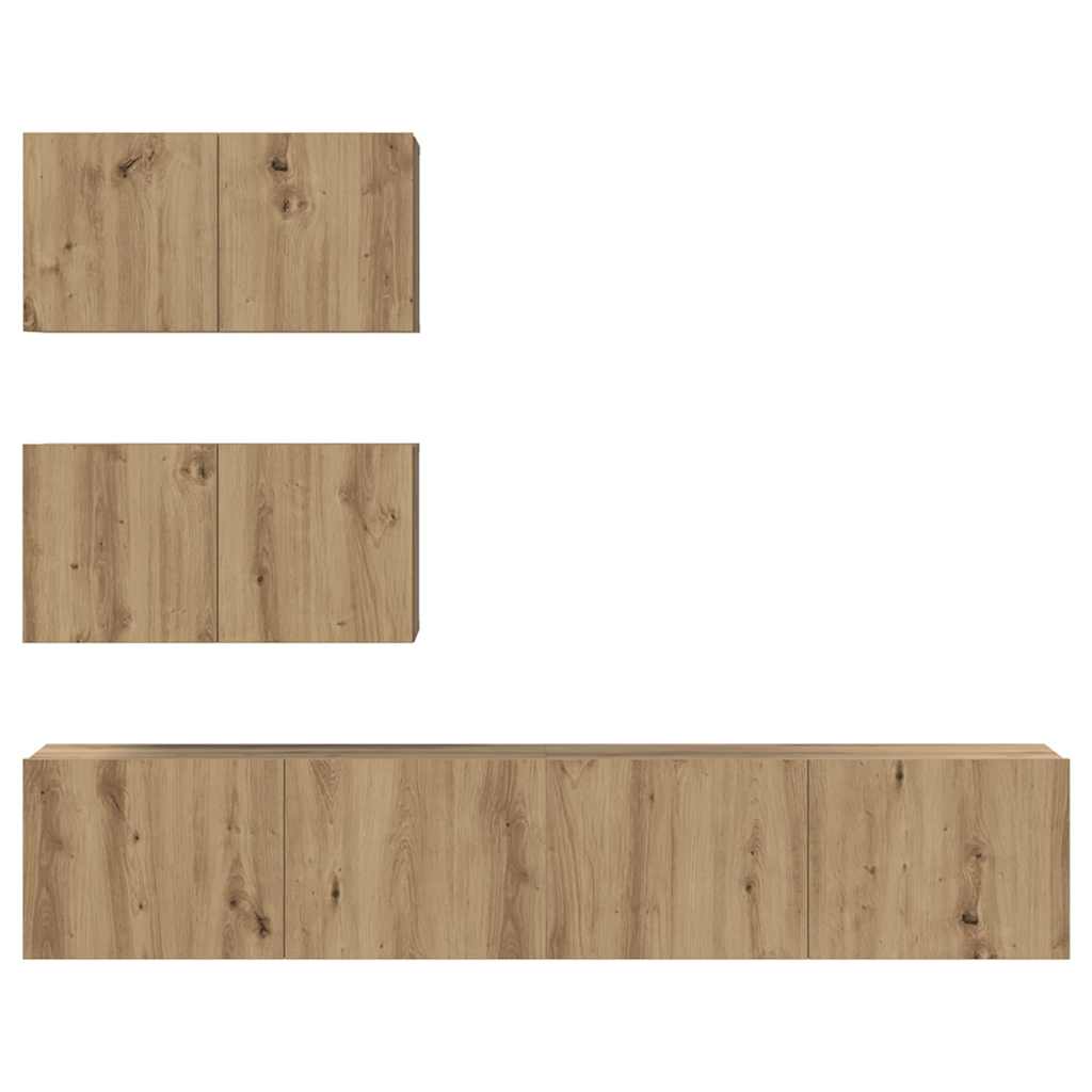 Set mobile TV 4 pcs Rovere Artigianale Legno ingegnerizzato