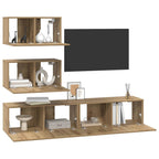 Set mobile TV 4 pcs Rovere Artigianale Legno ingegnerizzato