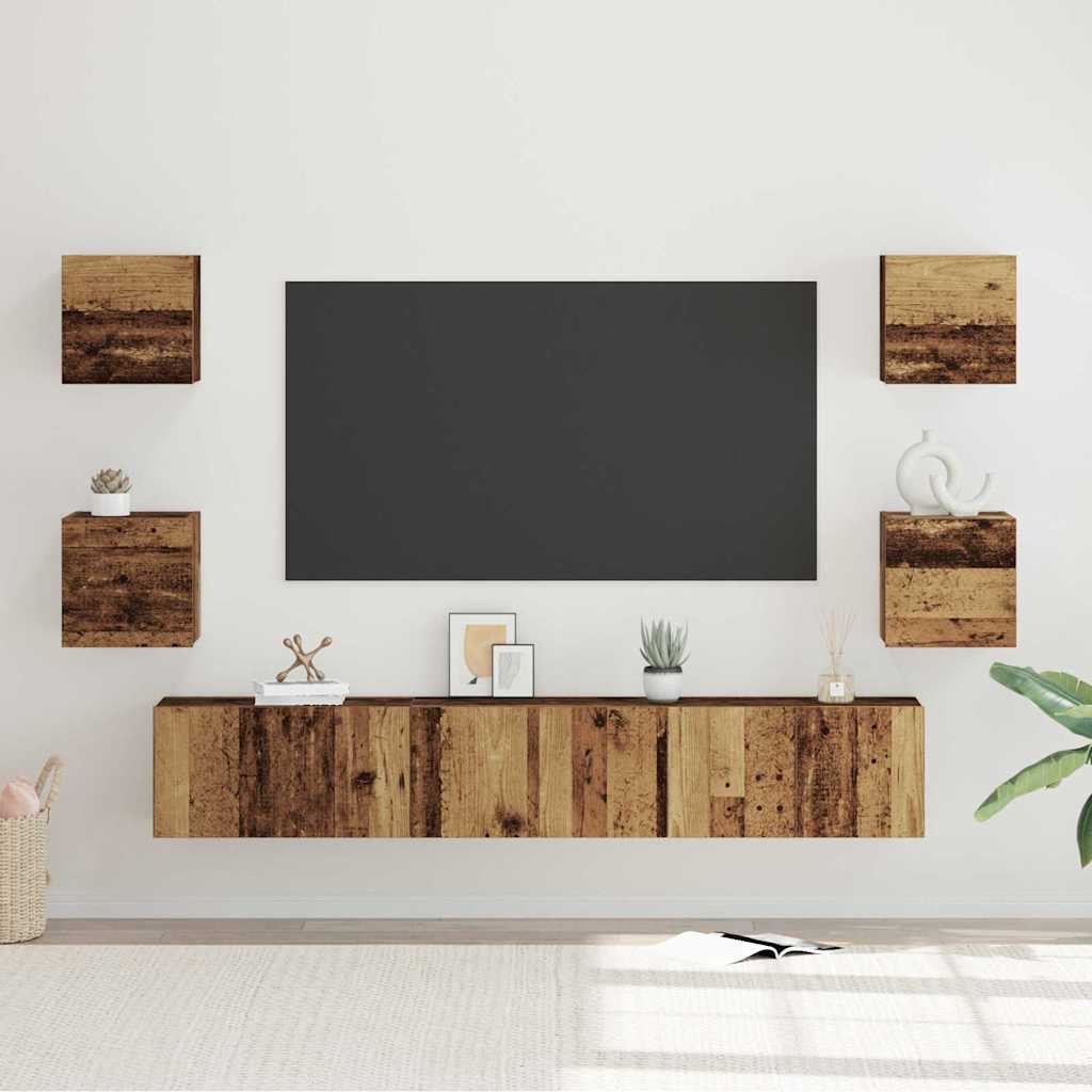 Set mobile TV 7 pcs Legno vecchio Legno multistrato
