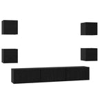 Set mobile TV 7 pcs Rovere Nero Legno multistrato