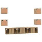 Set mobile TV 7 pcs Rovere artigianale Legno multistrato