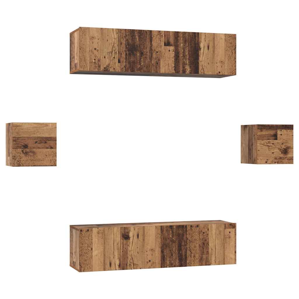 Set mobile TV 6 pcs Legno vecchio Legno multistrato