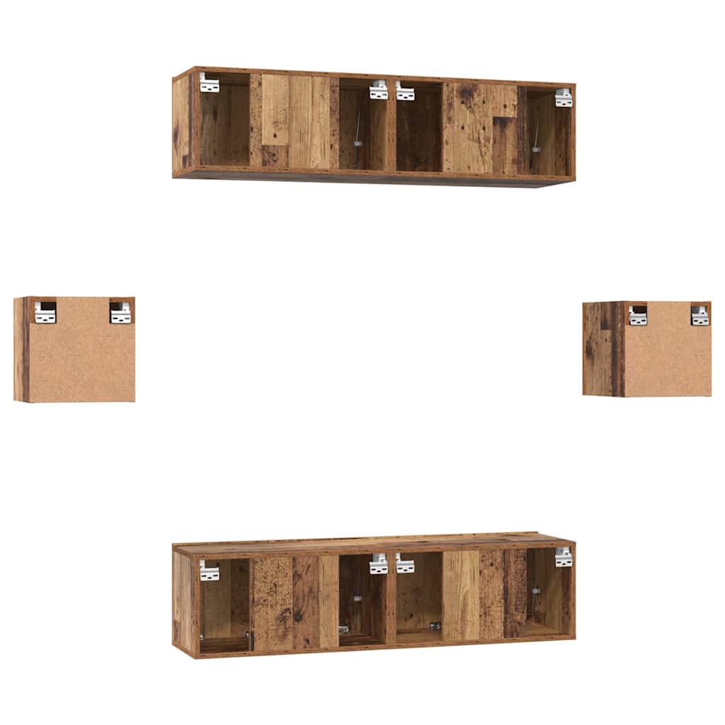 Set mobile TV 6 pcs Legno vecchio Legno multistrato