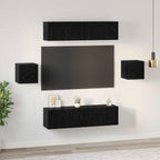 Set mobile TV 6 pcs Rovere Nero Legno multistrato