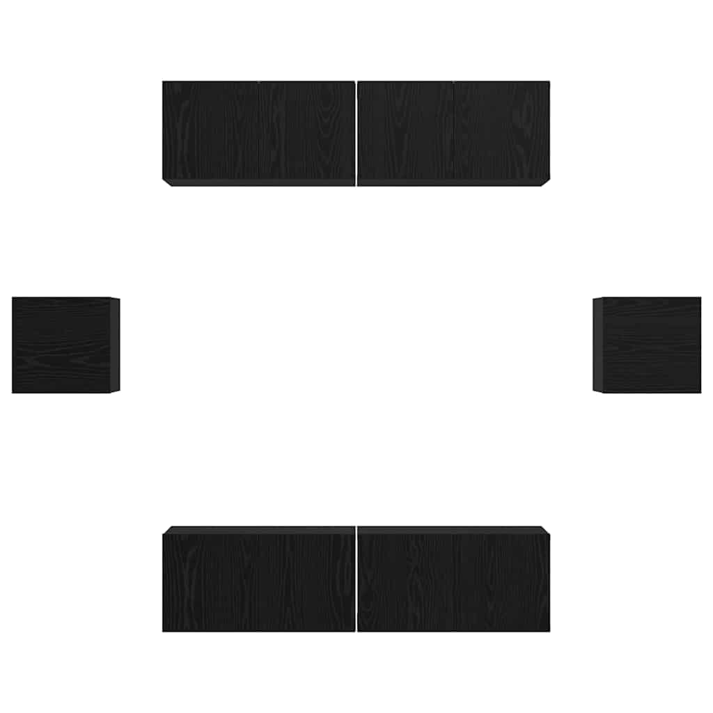 Set mobile TV 6 pcs Rovere Nero Legno multistrato